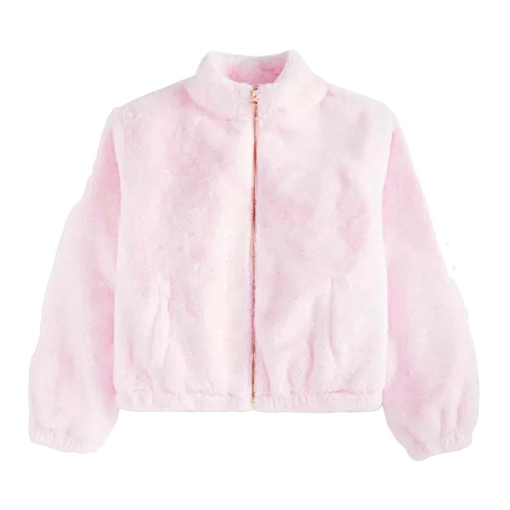 NEW Epic Threads Girls Faux-Fur Bomber Barley Pink Jacket 4T